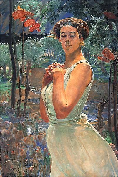 Jacek Malczewski A woman in a grove Norge oil painting art